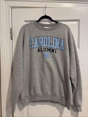 Champion Gray Crewneck Sweatshirt with Light Blue Carolina Print